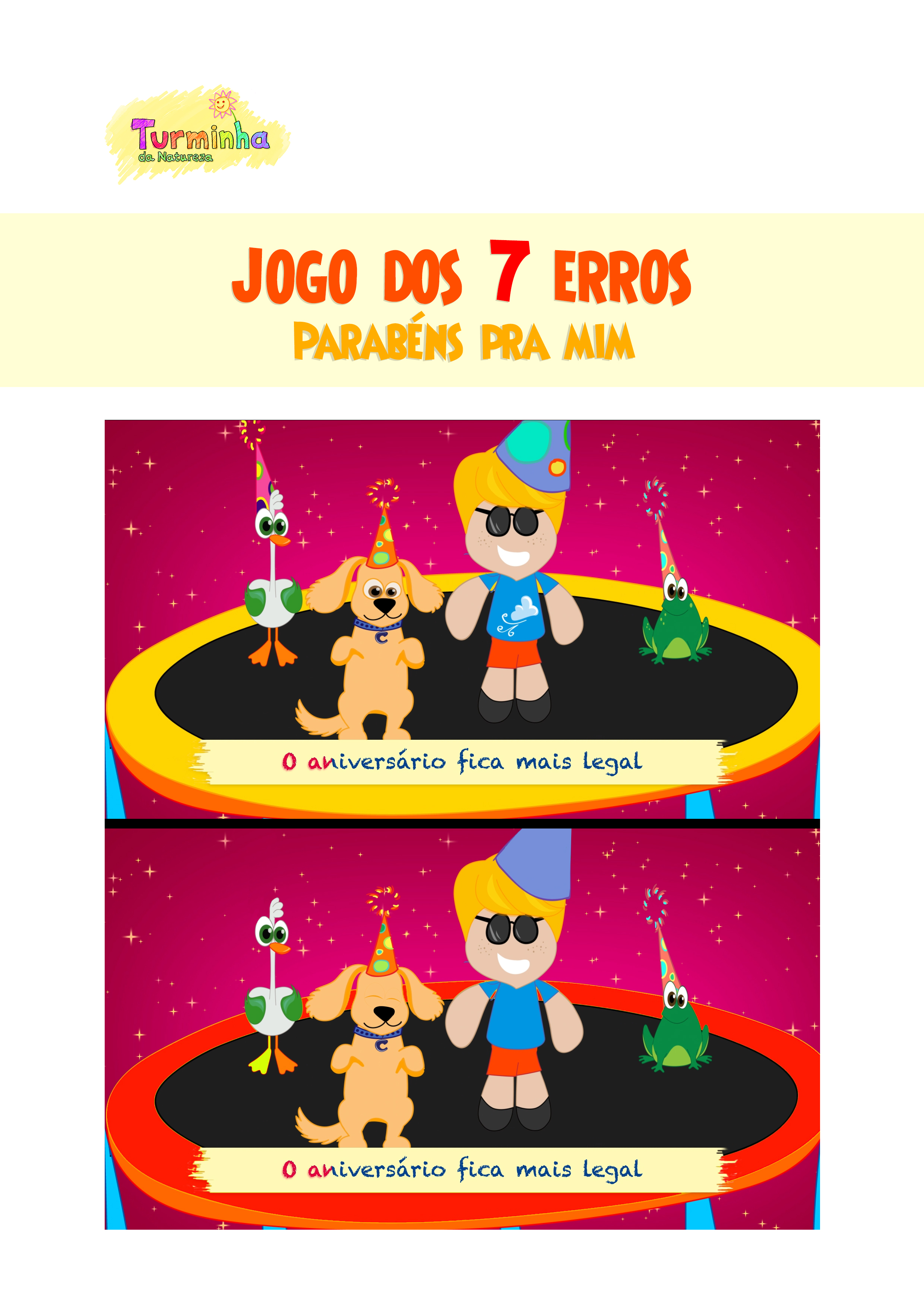 Jogo dos 7 erros  Turminha do Caramelo